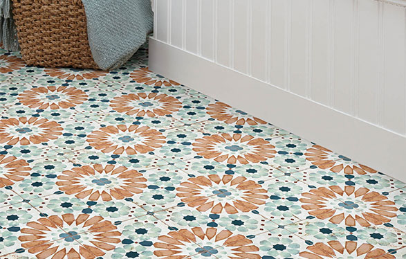 Patterned tile flooring | California Renovation