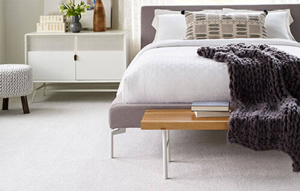 light colored carpet in bedroom | California Renovation